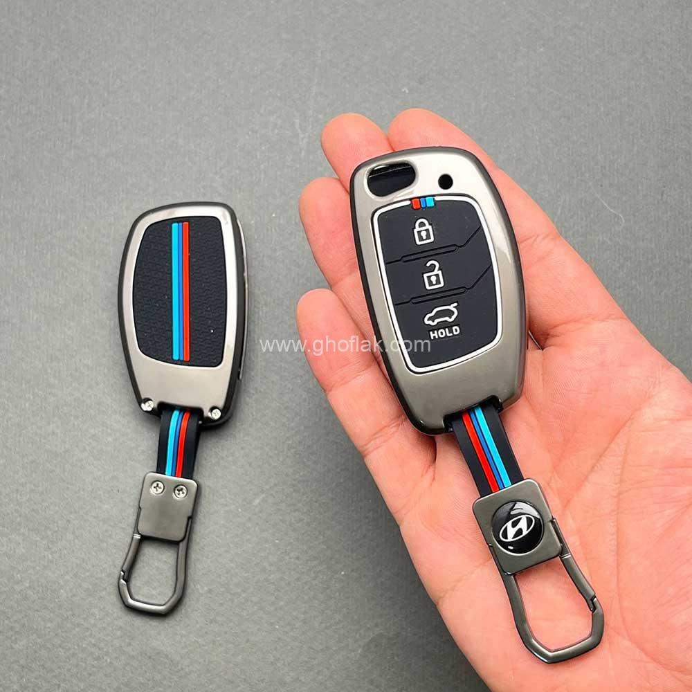 هی2 کاور ریموت هیوندایی توسان کلید تاشو دور فلزی - Image 1