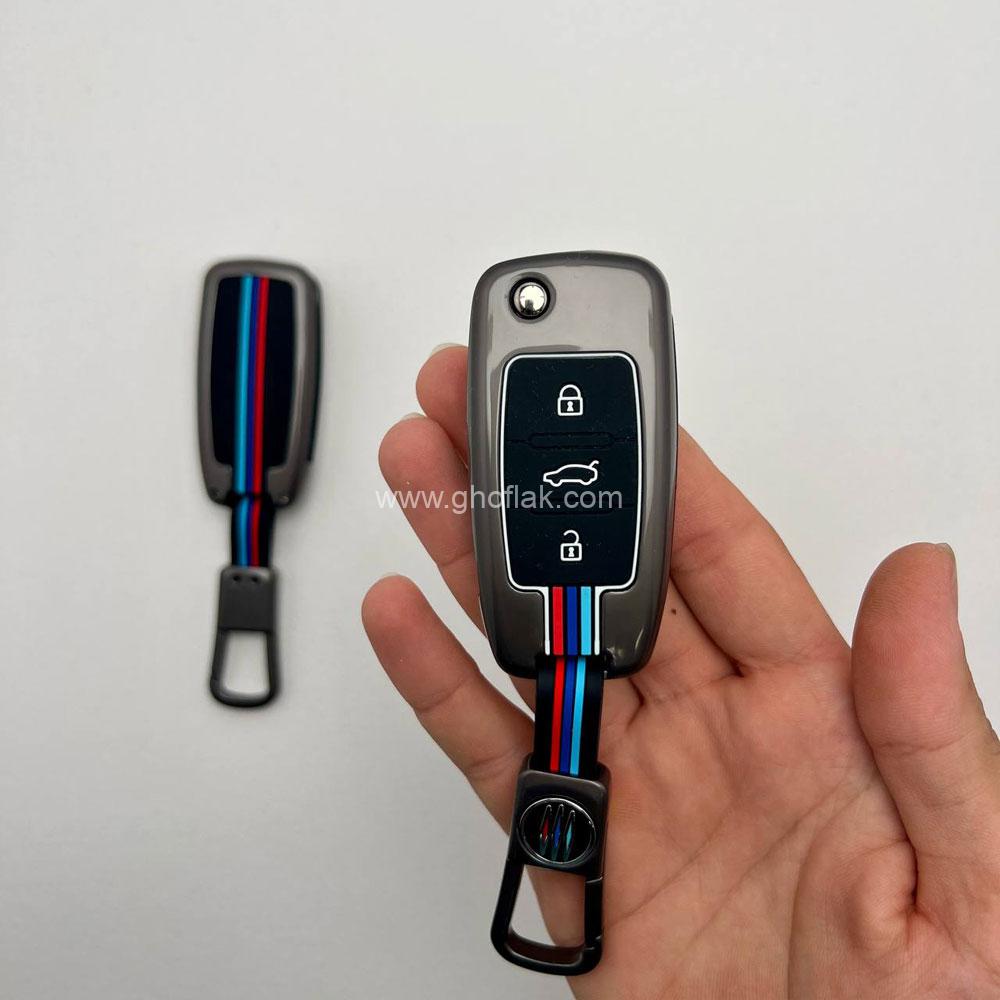 a11211 (2) کاور ریموت سمند کلید تاشو سه دکمه دور فلزی - Image 1