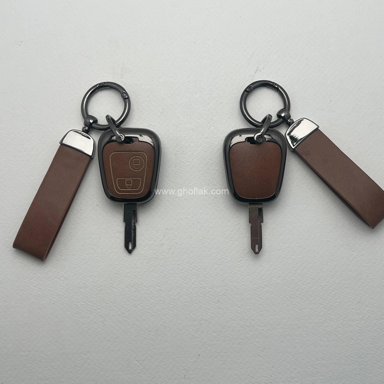 photo_1_2024-12-02_18-34-50 کاور ریموت پژو 206 - 207 - پارس مدل بالا و رانا دور فلزی وسط چرم - Image 1