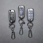 کاور ریموت سمند کلید تاشو سه دکمه دور فلزی وسط چرم