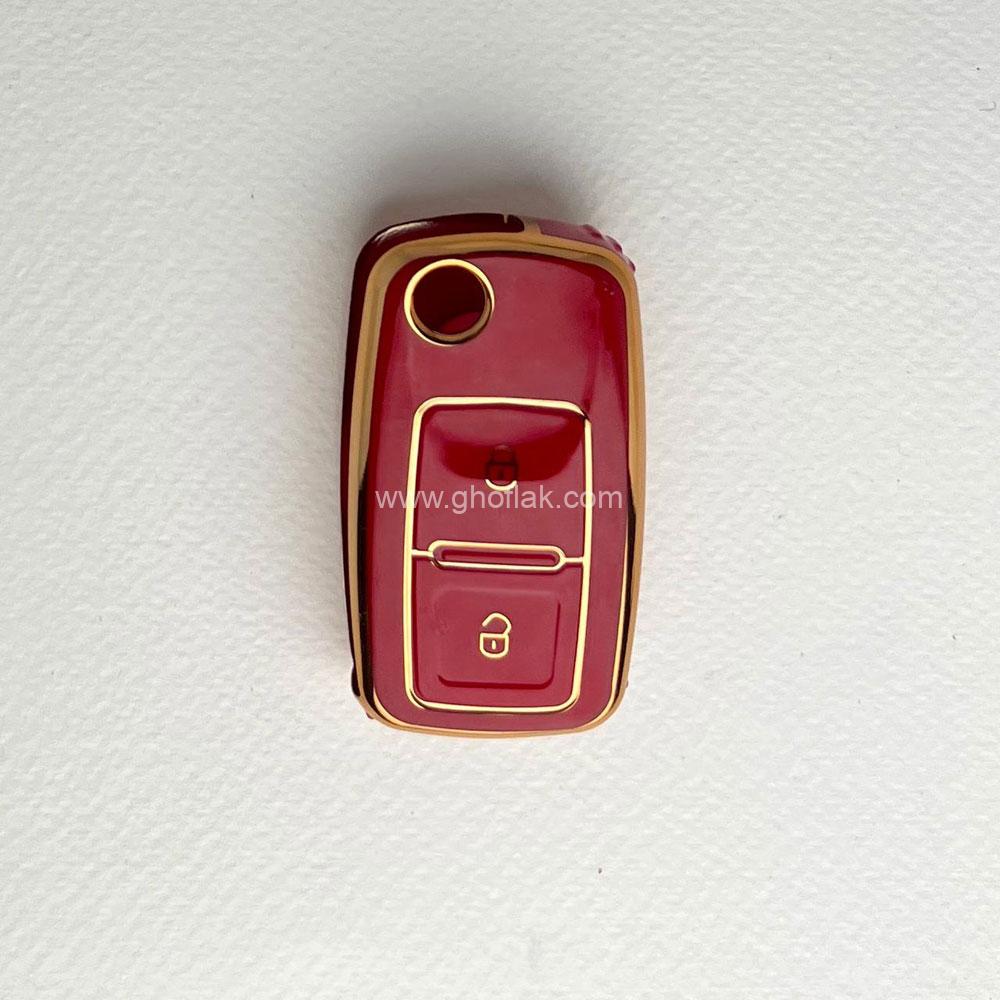 a115005 کاور ریموت پژو 405 دو دکمه کلید تاشو طرح براق - Image 1