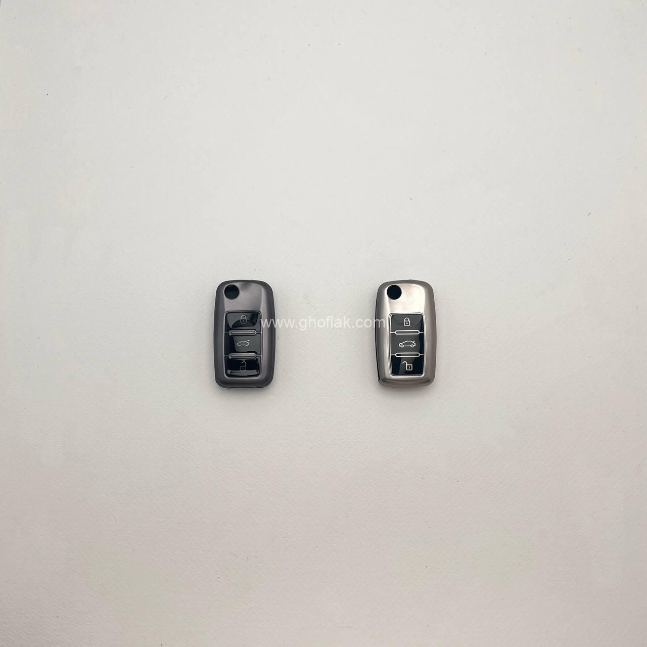 photo_2024-11-19_18-30-41 کاور ریموت سمند سه دکمه کلید تاشو طرح متالیک - Image 1