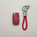 کاور ریموت سمند سه دکمه کلید تاشو طرح چرم با بند ست - Image 5