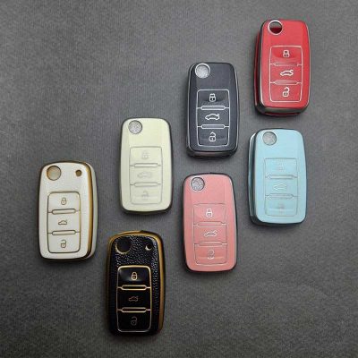 کاور ریموت سمند سه دکمه کلید تاشو طرح چرم