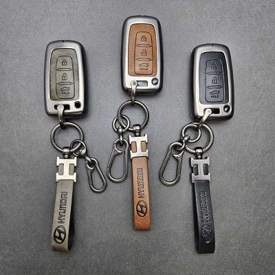 کاور ریموت هیوندایی و کیا سه دکمه دور فلزی وسط چرم اعلا