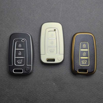 کاور ریموت هیوندایی و کیا سه دکمه طرح چرم