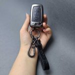 کاور ریموت هیوندایی و کیا چهار دکمه دور فلزی وسط چرم اعلا