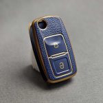 کاور ریموت پژو 405 و پارس دو دکمه کلید تاشو طرح چرم - Image 2