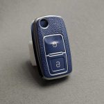 کاور ریموت پژو 405 و پارس دو دکمه کلید تاشو طرح چرم - Image 3