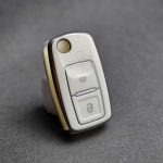 کاور ریموت پژو 405 و پارس دو دکمه کلید تاشو طرح چرم - Image 8