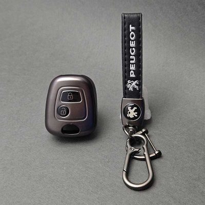 کاور ریموت پژو 206 و 207 و رانا و پارس مدل 96 به بالا طرح متالیک با بند ست پژو چرم