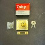 قفل کمدی دوپله مارک 7Sky | قفل برنجی با سیلندر مقاوم