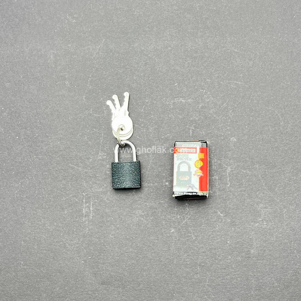 photo_2024-09-15_06-33-10 قفل آویز سانکس سایز 20 | قفل آهنی کوچک با سه کلید توپی برنجی - Image 1