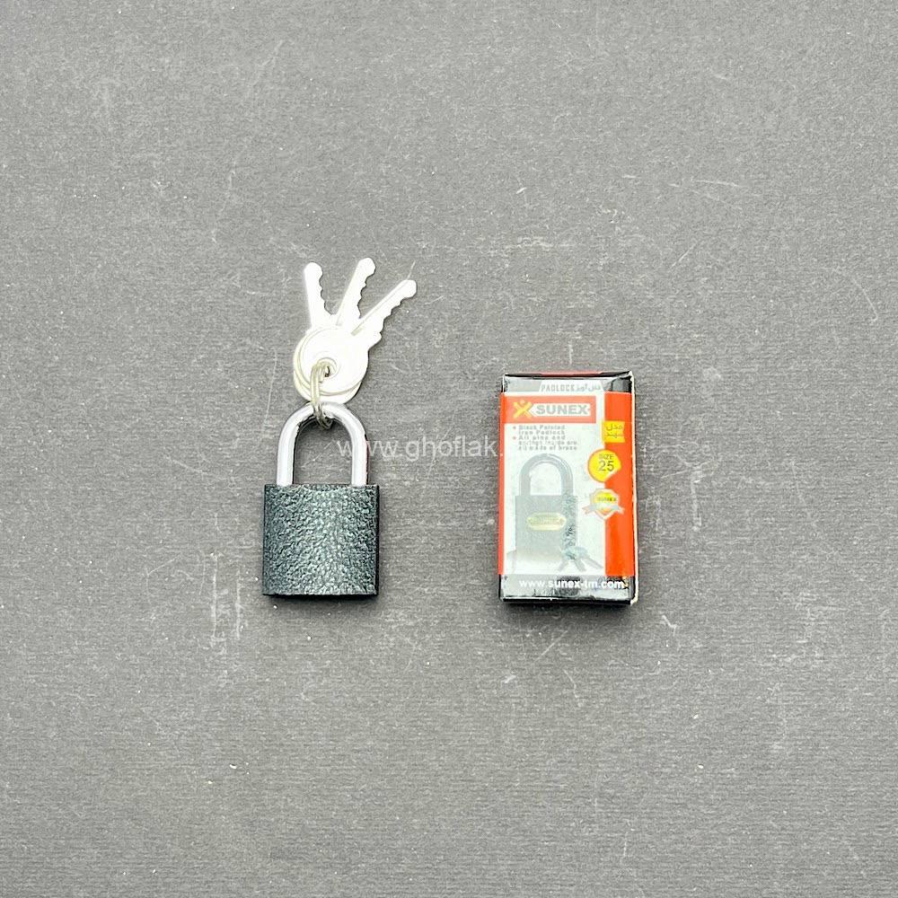 photo_2024-09-15_06-33-12 قفل آویز سانکس سایز 25 | قفل آهنی با سه کلید توپی برنجی - Image 1