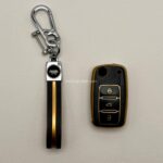 کاور ریموت سمند سه دکمه کلید تاشو طرح چرم با بند ست - Image 2