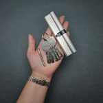 سیلندر درب چوبی و ضد سرقت آماتیس 12 سانت کلید کامپیوتری