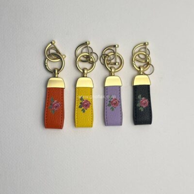 آویز چرم طرح گل رز