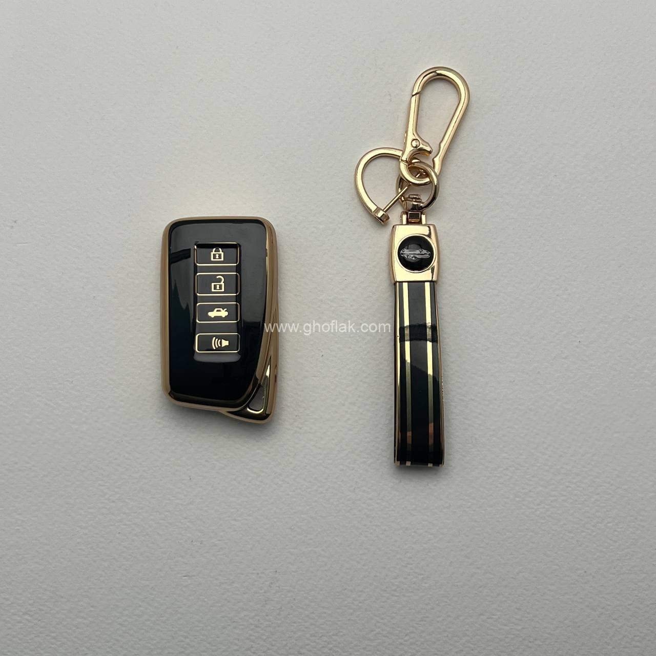 photo_1_2024-11-30_21-49-11 کاور ریموت تویوتا لندکروز و لکسوس ان ایکس طرح براق با بند ست - Image 1