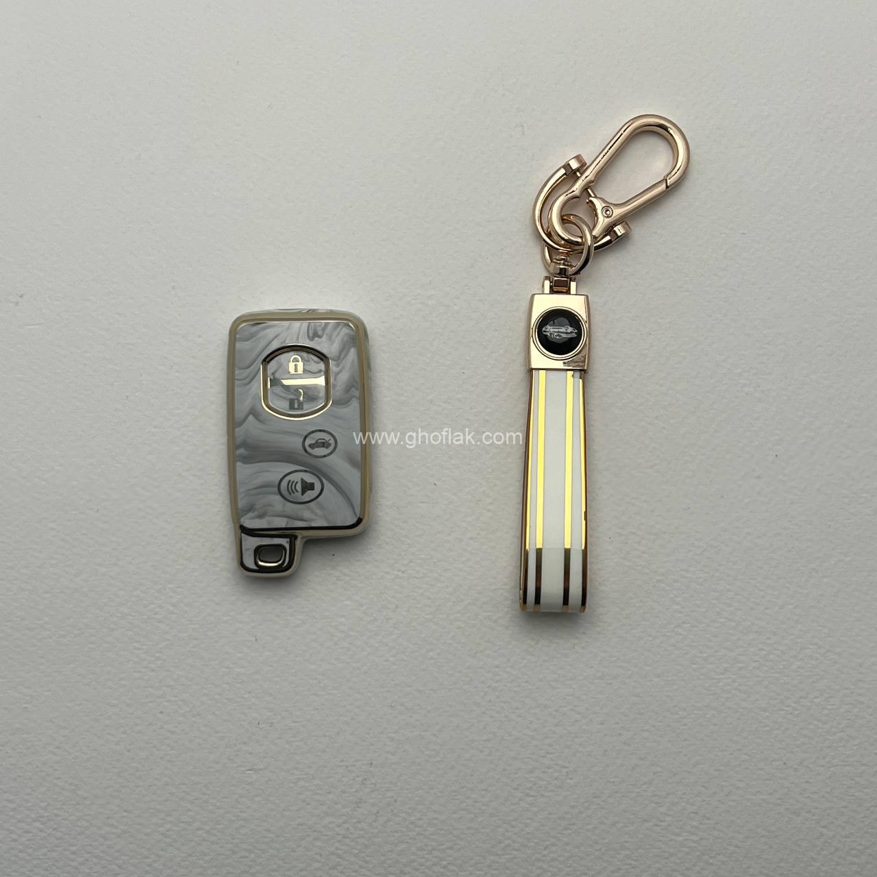 photo_2_2024-11-30_22-05-04 کاور ریموت تویوتا آریون - پرادو و لکسوس ار ایکس طرح براق با بند ست - Image 1