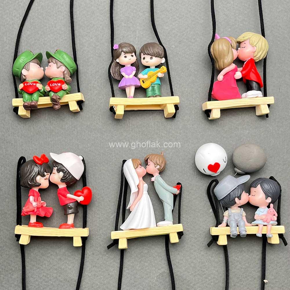 اع1 آویز آینه عروسکی عاشقانه - Image 1