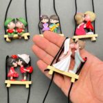 آویز آینه عروسکی عاشقانه - Image 2