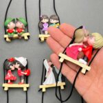 آویز آینه عروسکی عاشقانه - Image 4