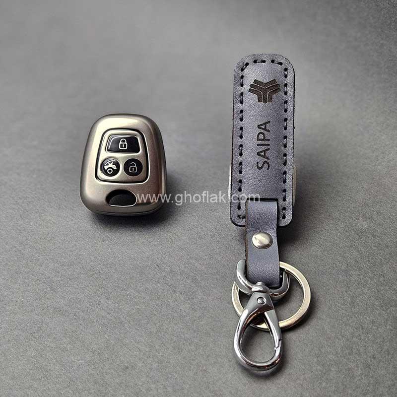 سایپا-متالیک-02 کاور ریموت سایپا (پراید - تیبا - کوییک) متالیک با بند ست - Image 1