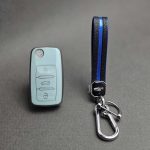 کاور ریموت سمند سه دکمه کلید تاشو طرح چرم با بند ست - Image 9