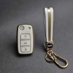 کاور ریموت سمند سه دکمه کلید تاشو طرح چرم با بند ست - Image 11