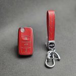 کاور ریموت سمند سه دکمه کلید تاشو طرح چرم با بند ست - Image 12