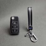 کاور ریموت سمند سه دکمه کلید تاشو طرح چرم با بند ست - Image 13