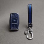 کاور ریموت پژو 405 و پارس دو دکمه کلید تاشو طرح چرم با بند ست - Image 6