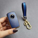 کاور ریموت پژو 405 و پارس دو دکمه کلید تاشو طرح چرم با بند ست - Image 9