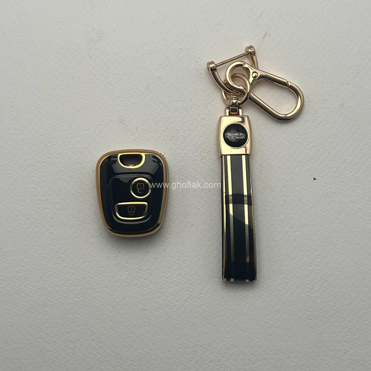 photo_4_2024-12-02_18-36-29 کاور ریموت پژو 206 و 207 و رانا و پارس مدل 96 به بالا طرح براق با بند ست - Image 1