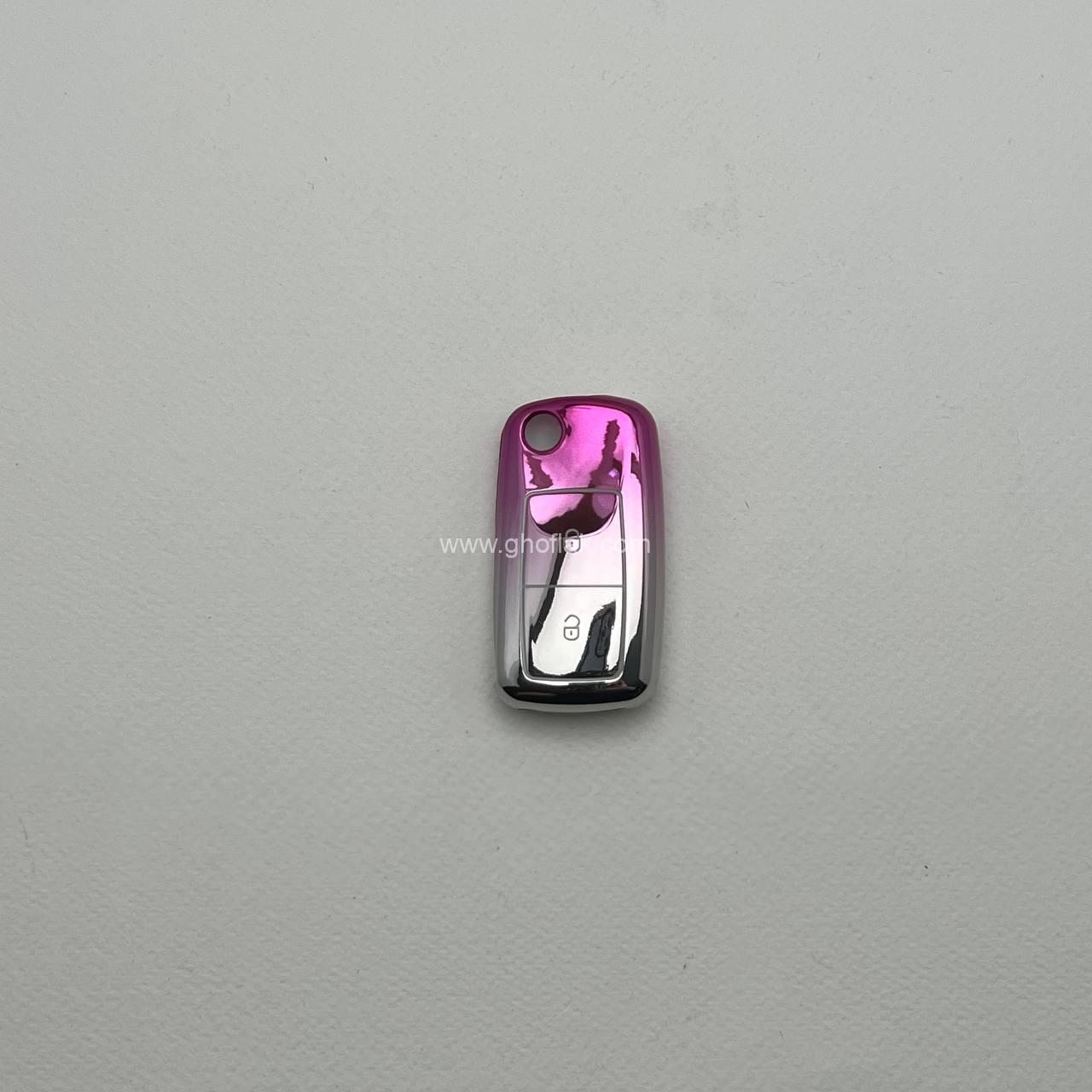 photo_1_2025-01-06_19-36-09 کاور ریموت پژو 405 و پارس کلید تاشو دو دکمه طرح پینک - Image 1