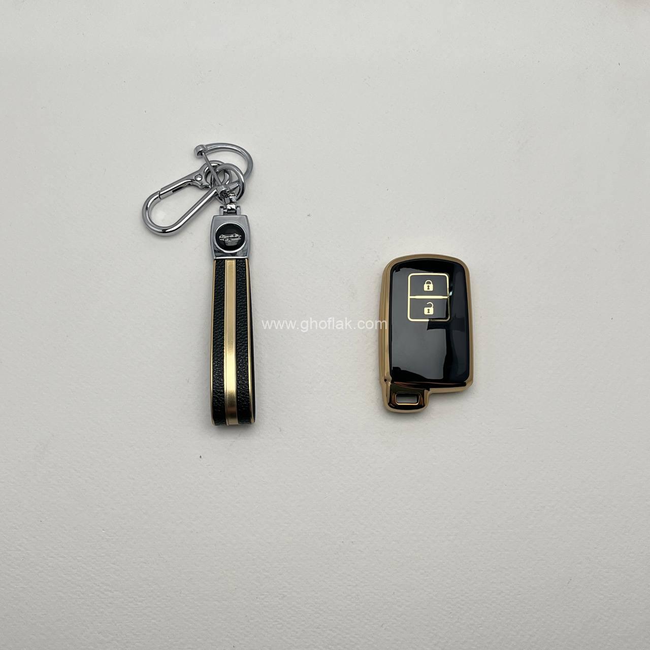 photo_4_2025-01-27_19-58-55 کاور ریموت تویوتا کرولا - یاریس و لکسوس طرح براق با بند ست - Image 1