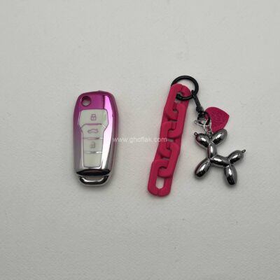 کاور ریموت ساینا اس و اطلس کلید تاشو پینک با بند ست