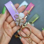 آویز چرم نگین دار یراق طلایی - Image 2