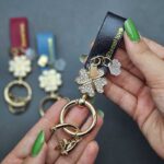 آویز چرم نگین دار یراق طلایی - Image 6