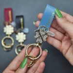 آویز چرم نگین دار یراق طلایی - Image 7