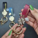 آویز چرم نگین دار یراق طلایی - Image 8