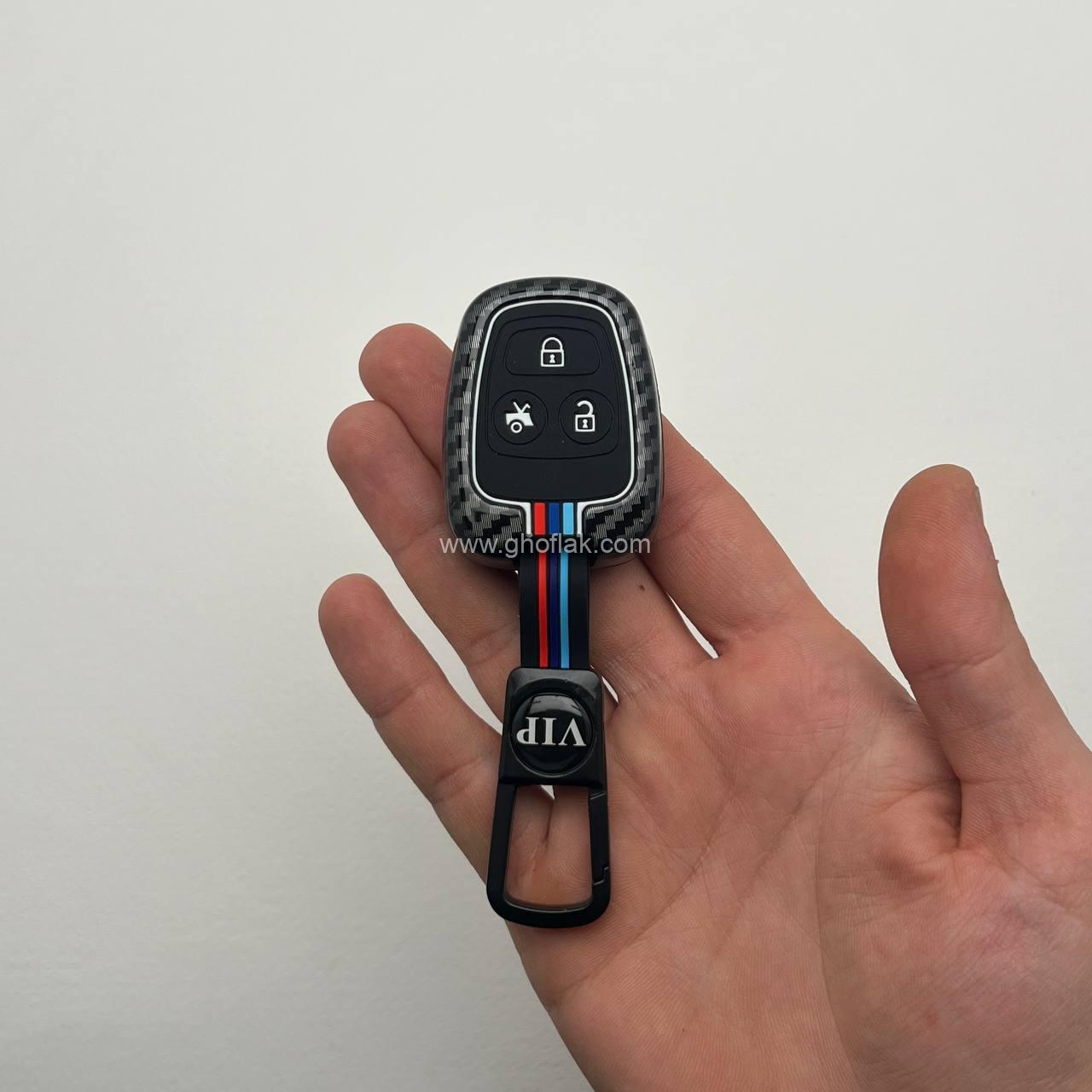 photo_5_2025-02-06_17-20-18 کاور ریموت سایپا پراید - تیبا - ساینا - کوییک دور فلزی طرح کربن - Image 1