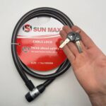 قفل تسمه ای دوچرخه و موتور سانمکس 150 سانت کلید کامپیوتری - Image 2