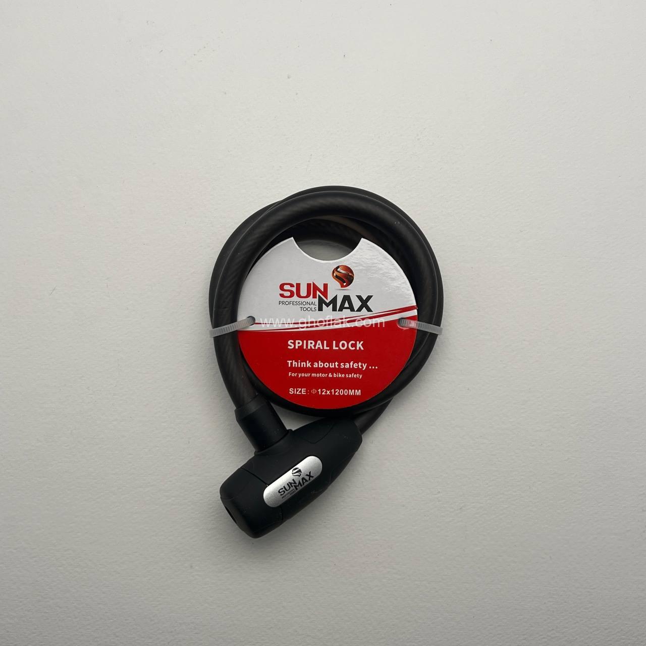 photo_18_2025-03-04_20-06-19 قفل تسمه ای دوچرخه سانمکس 120 سانت کلید شیارماری - Image 1