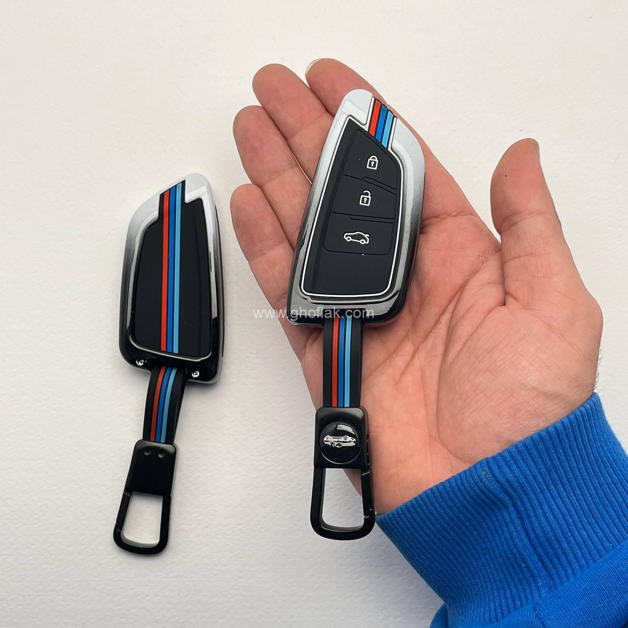 photo_5_2025-03-01_13-41-09 کاور ریموت کی ام سی تی 8 و جی 7 - جک اس 5 نیو دور فلزی دو رنگ - Image 1