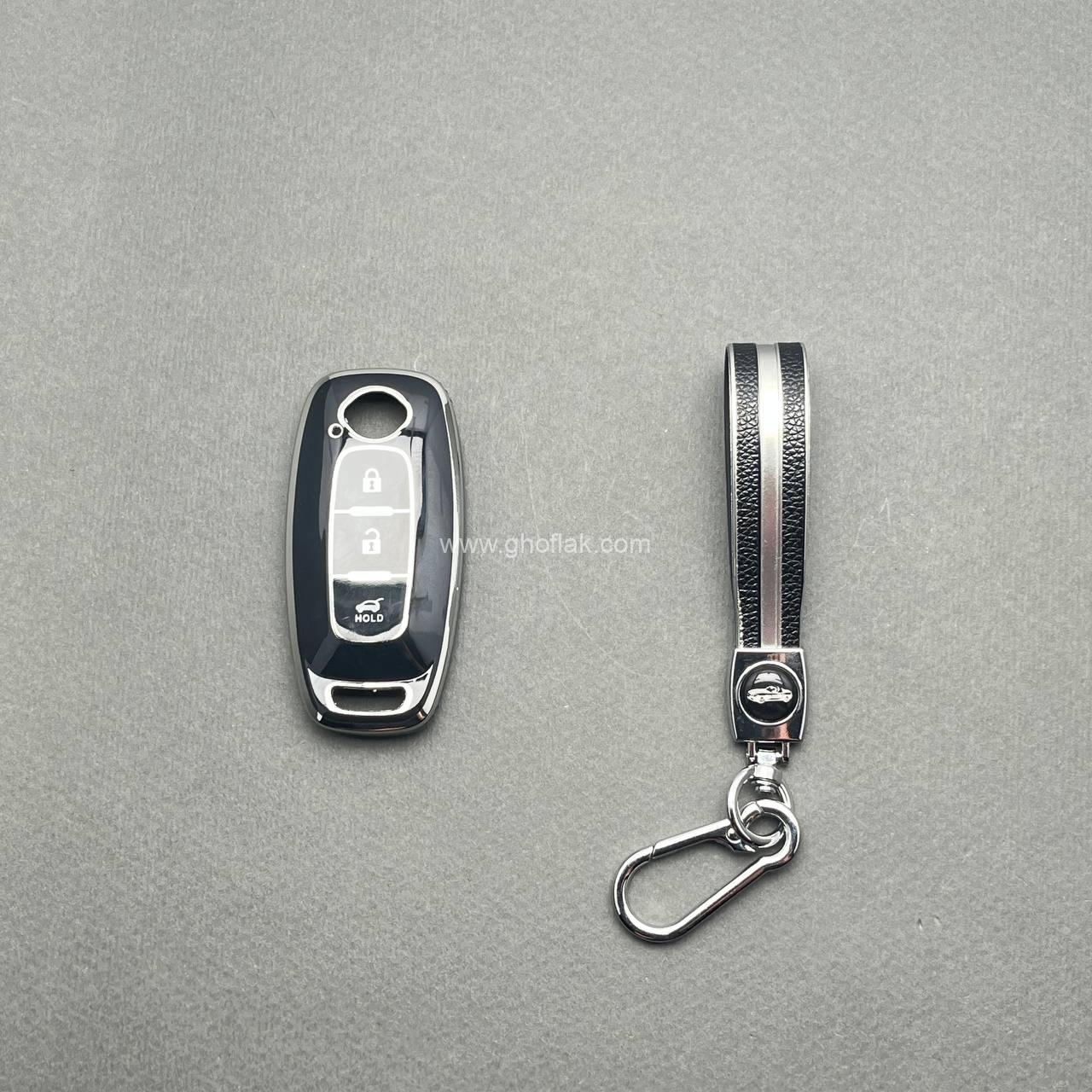 photo_1_2025-05-27_19-57-19 کاور ریموت نیسان سیلفی طرح براق با بند ست - Image 1