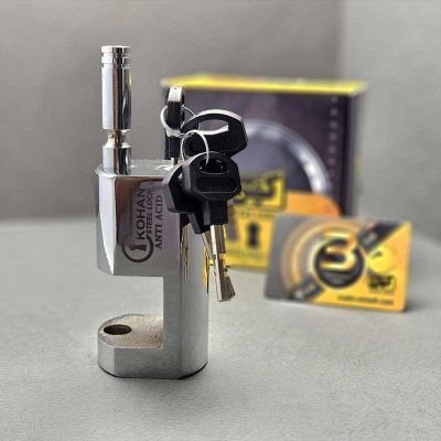 قفل کتابی کهن مدل بیضی کلید هیدرودیسکی سایز 95 ضد اسید