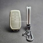 کاور ریموت تویوتا کرولا - هایلوکس - C-HR و لوین هیبریدی سه دکمه طرح چرم با بند ست - Image 5
