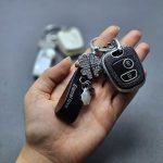 کاور ریموت پژو 206 - 207 - پارس مدل بالا و رانا طرح چرم با بند چرم نگین دار - Image 3