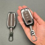 کاور ریموت تویوتا کرولا لوین سی اچ ار هایلوکس هیبریدی سه دکمه دور فلزی سوشال - Image 3